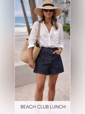 Zero + Maria Cornejo Denim Wrap Shorts | Resort Chic Statement Piece